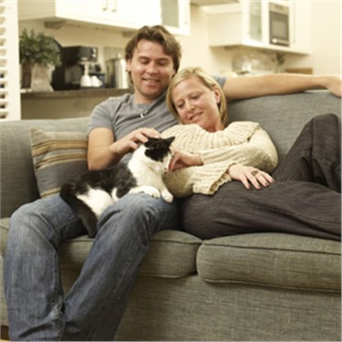 Couple with their cat