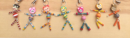 hand made animal face keyrings