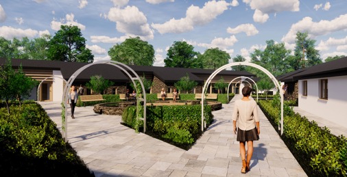 Artist's impression of new build garden Exeter; please credit Bowker Sadler