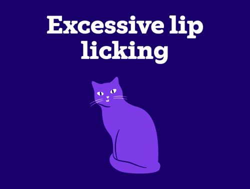 An illustration of a cat that is excessively licking their lips