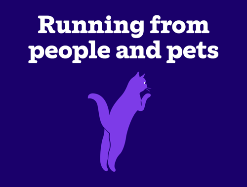 An illustration of a cat running away