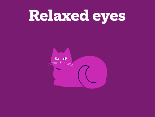 An illustration of a cat with relaxed eyes